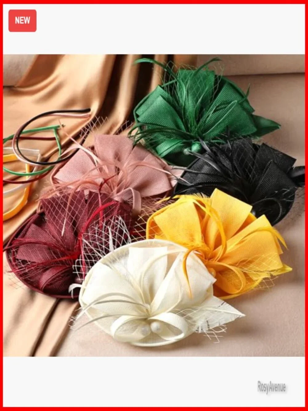 Derby Pillbox Fascinator Hat Adjustable Headband 7.87x5.9inch